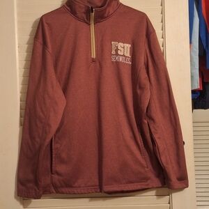FSU  Men's Maroon Zip-Up Sweater